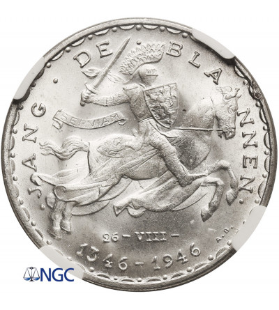 Luxembourg. 50 Francs 1946, 600th Anniversary of the Death of John the Blind at the Battle of Crécy - NGC MS 65