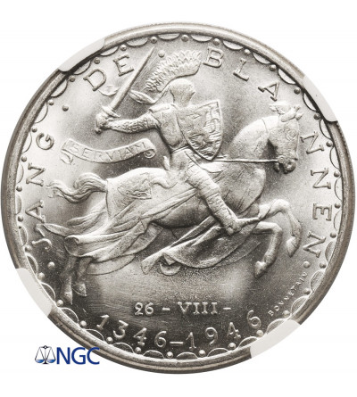 Luxembourg. 100 Francs 1946, 600th Anniversary of the Death of John the Blind at the Battle of Crécy - NGC MS 65