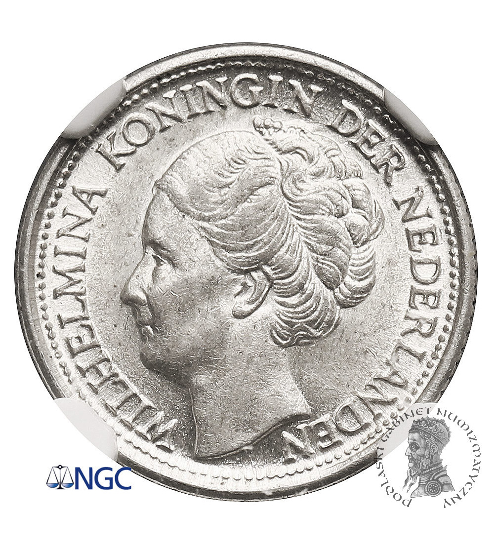 Netherlands. Wilhelmina I, 1890-1948. 10 Cents 1944 S, San Francisco - NGC MS 63