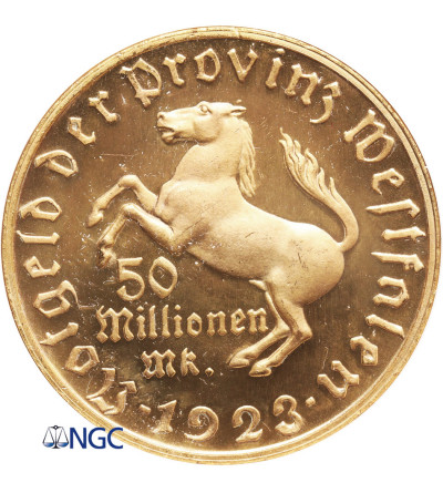 Germany, Westfalen / Westphalia. Notgeld, 50 Millionen Mark 1923, Minister von Stein - NGC MS 67