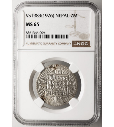 Nepal, Tribhuvana Bir Bikram, VS 1968-2007 / 1911-1950 AD. 2 Mohars, VS 1983 / 1926 AD - NGC MS 65