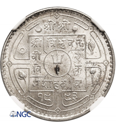 Nepal, Tribhuvana Bir Bikram, VS 1968-2007 / 1911-1950 AD. 50 Paisa, VS 1993 / 1936 AD - NGC MS 64+