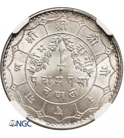 Nepal, Tribhuvana Bir Bikram, VS 1968-2007 / 1911-1950 AD. 50 Paisa, VS 1993 / 1936 AD - NGC MS 64+