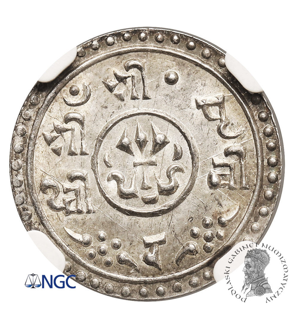 Nepal, Prithvi Bir Bikram, VS 1938-1968 / 1881-1911 AD. 1/4 Mohar, SE 1833 / 1911 AD - NGC MS 66