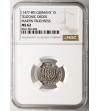 Zakon Krzyżacki. Marcin I Truchsess von Wetzhausen 1477-1489. Szeląg bez daty, Królewiec - NGC MS 62