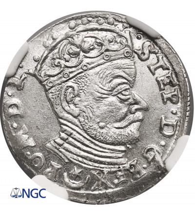 Poland / Lithuania, Stefan Batory 1576-1586. Trojak (3 Groschen) 1582, Vilnius mint - NGC MS 63