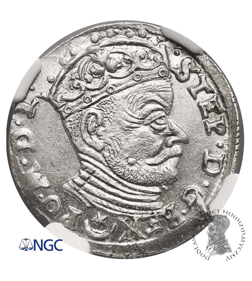 Poland / Lithuania, Stefan Batory 1576-1586. Trojak (3 Groschen) 1582, Vilnius mint - NGC MS 63 Poland / Lithuania, Stefan Batory 1576-1586. Trojak (3 Groschen) 1582, Vilnius mint - NGC MS 63