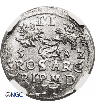 Poland / Lithuania, Stefan Batory 1576-1586. Trojak (3 Groschen) 1582, Vilnius mint - NGC MS 63