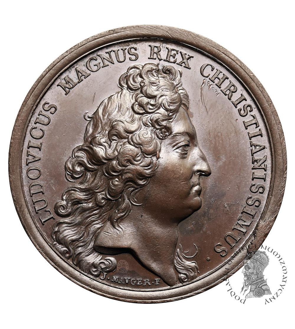 Francja, Ludwik XIV (1643-1715). Medal 1693 upamiętniający ustanowienie Królewskiego Orderu Wojskowego Świętego Ludwika Francja, Ludwik XIV (1643-1715). Medal 1693 upamiętniający ustanowienie Królewskiego Orderu Wojskowego Świętego Ludwika