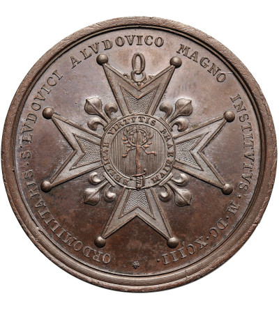 Francja, Ludwik XIV (1643-1715). Medal 1693 upamiętniający ustanowienie Królewskiego Orderu Wojskowego Świętego Ludwika