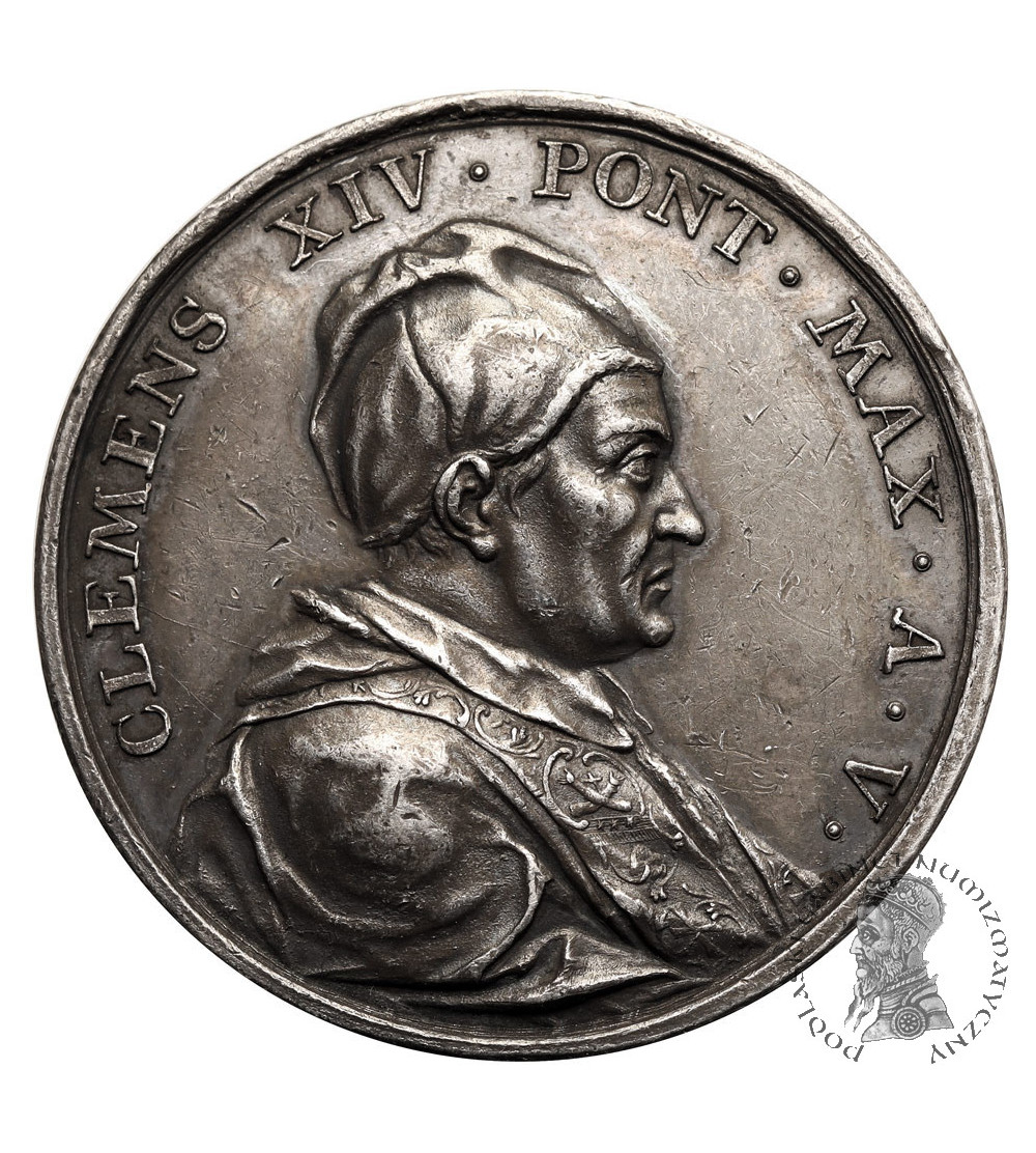 Papal States, Clement XIV Ganganelli (1769-1774). Medal 1773 commemorating the suppression of the Jesuit order Papal States, Clement XIV Ganganelli (1769-1774). Medal 1773 commemorating the suppression of the Jesuit order
