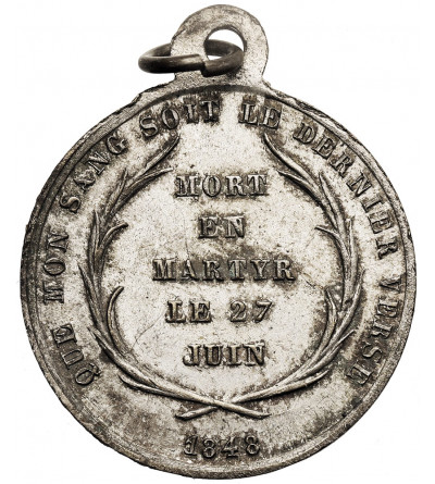 France, Paris. Catholic pendant commemorating the death of Archbishop Denis Affre of Paris on June 27, 1848