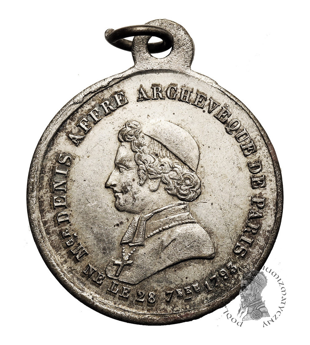 France, Paris. Catholic pendant commemorating the death of Archbishop Denis Affre of Paris on June 27, 1848 France, Paris. Catholic pendant commemorating the death of Archbishop Denis Affre of Paris on June 27, 1848