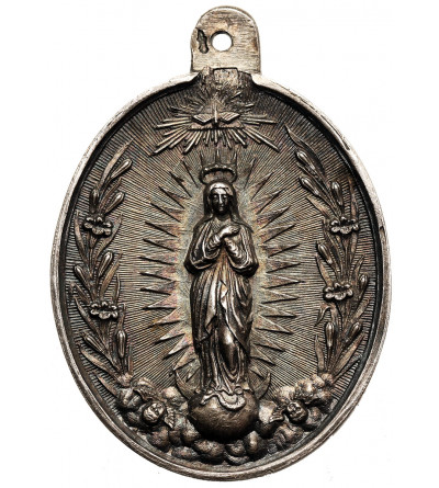 Srebrny medalik religijny Cudowna Matka Boska 1861