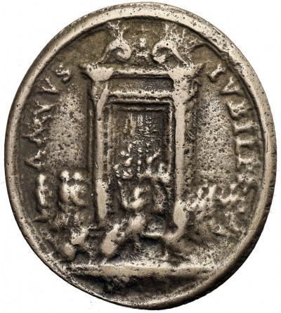 Rome. Oval religious medallion Saint Peter, Jubilee Year