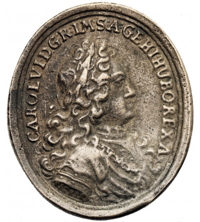 Holy Roman Empire. Oval medal of Charles VI coronation (1711) in Frankfurt am Main