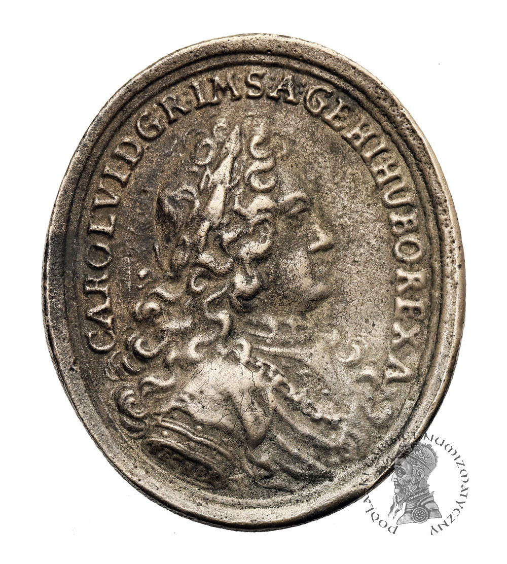 Holy Roman Empire. Oval medal of Charles VI coronation (1711) in Frankfurt am Main Holy Roman Empire. Oval medal of Charles VI coronation (1711) in Frankfurt am Main