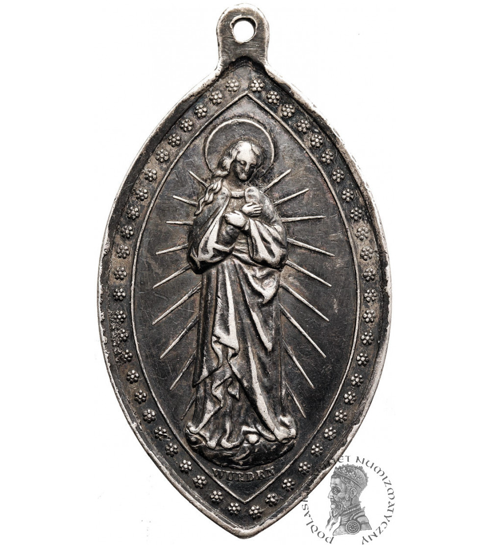 Belgium, West Flanders, Kortrijk (Kortryk). Oval religious pendant of the Congregation of the Sisters of the Holy Family Belgium, West Flanders, Kortrijk (Kortryk). Oval religious pendant of the Congregation of the Sisters of the Holy Family