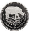 Tajlandia. 50 baht BE 2517 / 1974 AD, Ochrona dzikiej przyrody Nosorożec - Proof