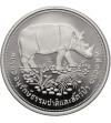 Tajlandia. 50 baht BE 2517 / 1974 AD, Ochrona dzikiej przyrody Nosorożec - Proof