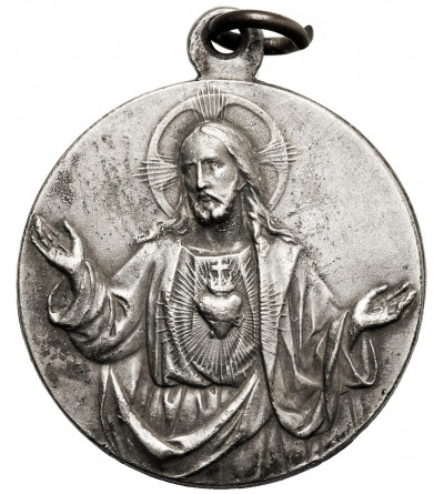 Medalik religijny. Matka Boska Nieustającej Pomocy, Jezus z Gorejącym Sercem,  XIX/XX w.