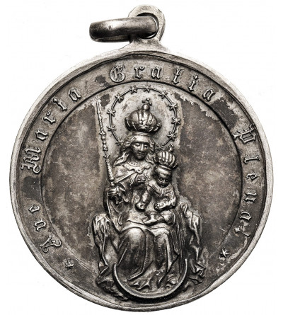 Medalik religijny. Matka Boska Królowa, Jezus z Gorejącym Sercem, XIX/XX w.