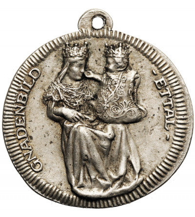Niemcy, Bawaria - Ettel. Medalik religijny XIX/XX w., Św. Benedykt i Cudowny Obraz z Ettal