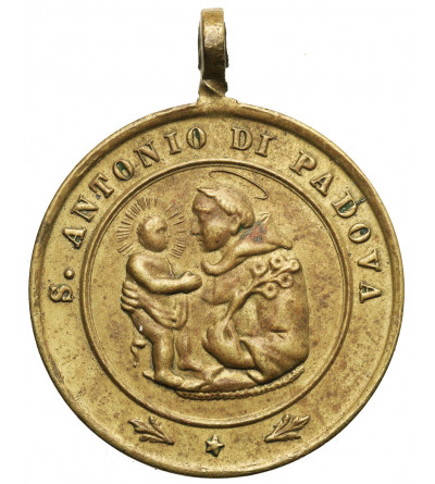Włochy. Medalik religijny 1854, Św. Maryja Niepokalana, Św. Antoni z Padwy