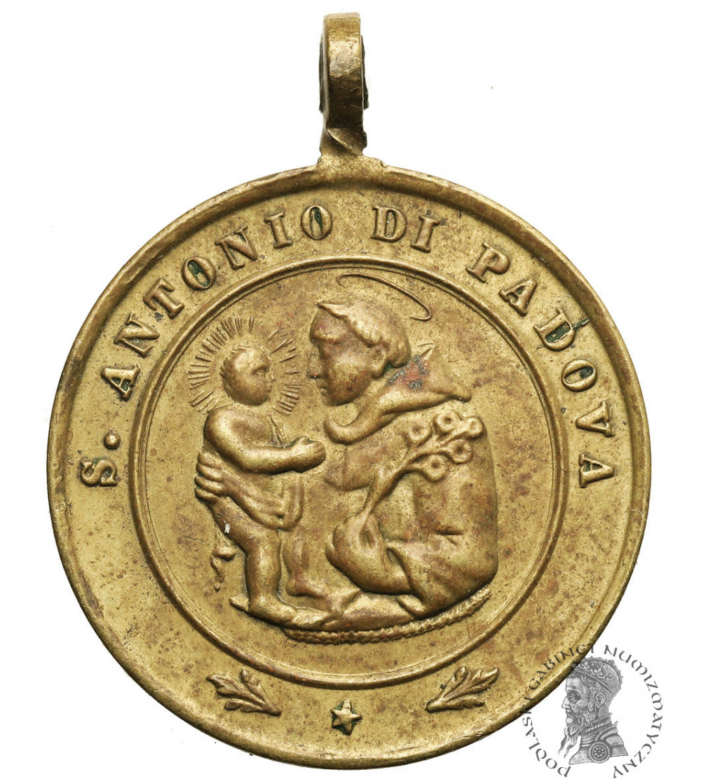 Italy. Religious pendant 1854, St. Mary Immaculate, St. Anthony of Padua