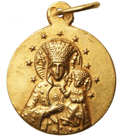 Poland. Gold religious pendant, Our Lady of Częstochowa