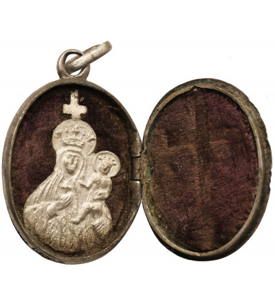 Poland / Lithuania, Vilnius. Two-piece, opened votive medallion Mother of Mercy - Our Lady of Ostra Brama, XIX c.