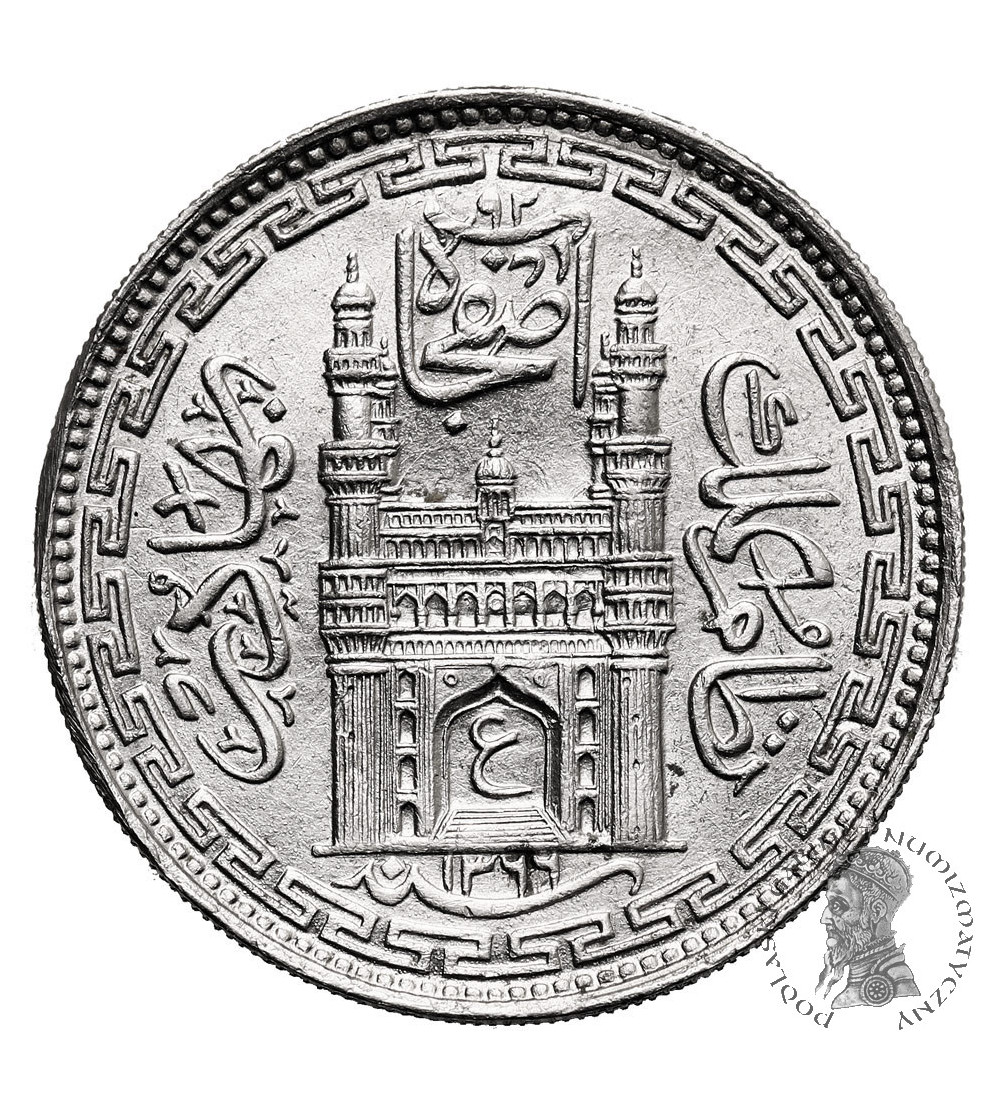 India - Hyderabad. 8 Annas AH 1366 rok 37 / 1946 AD