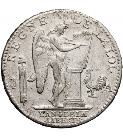 Francja, Konwent Narodowy, 1792-1793. Ecu constitutionell (6 Livres) 1792 A, Paryż