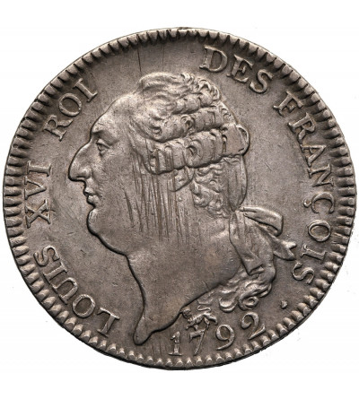 Francja, Konwent Narodowy, 1792-1793. Ecu constitutionell (6 Livres) 1792 A, Paryż