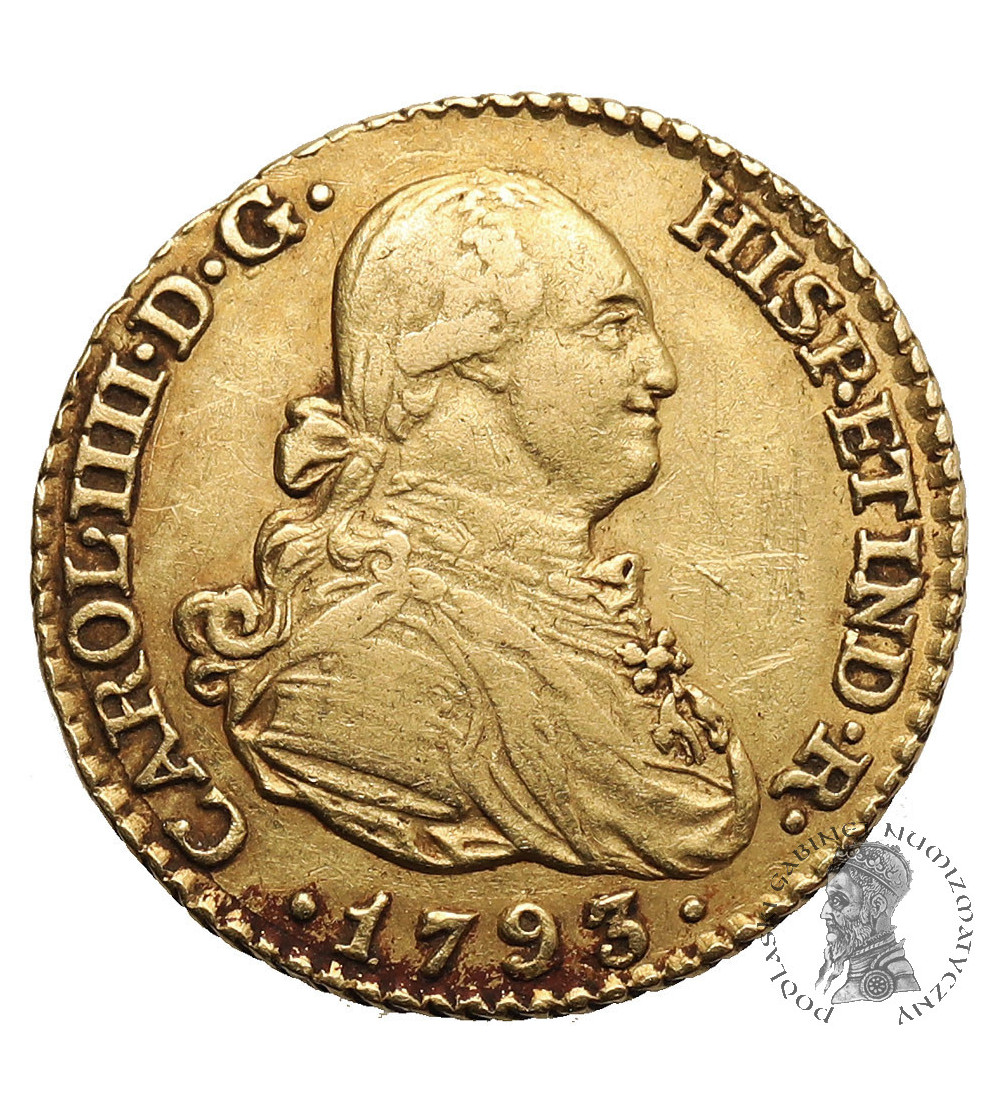 Spain, Carlos IV, 1788-1808. 1 Escudo 1793, M-MF, Madrid mint