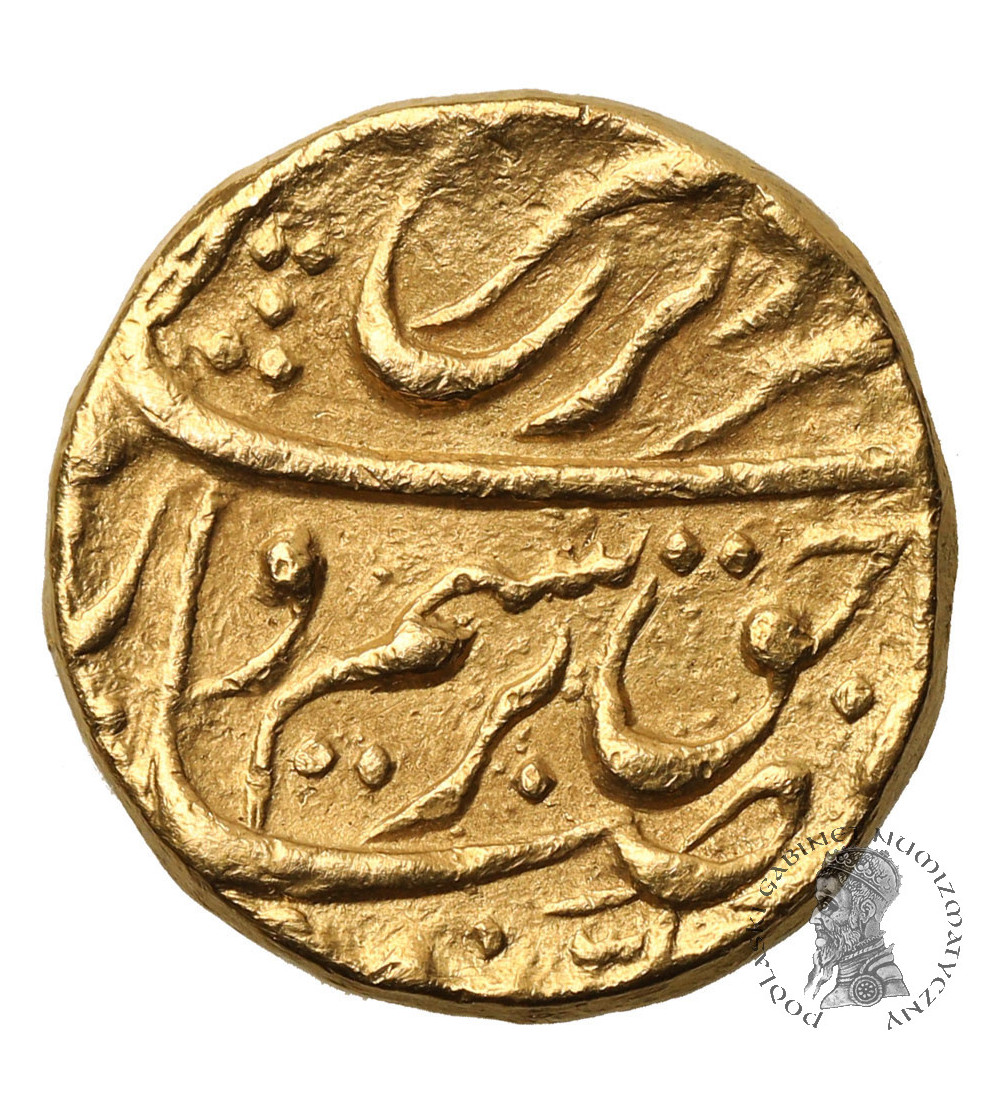 Indie. Imperium Wielkich Mogołów, Farrukhsiyar, 1713-1719 AD. Złoty Mohur, AH 1131 / 1719 AD, rok 2, Shahjahanabad (Delhi)