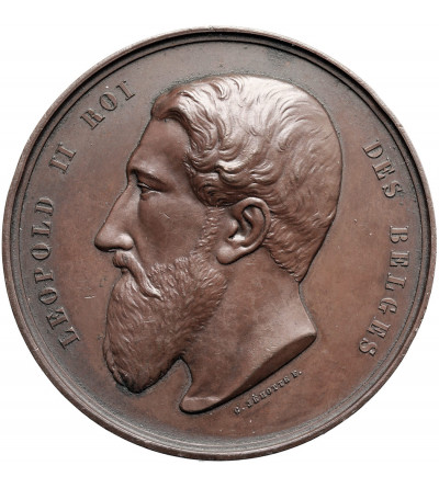 Belgia, Leopold II (1865 - 1909), Liege. Medal 1877 upamiętniający 50 rocznicę założenia Królewskiego Konserwatorium Muzycznego
