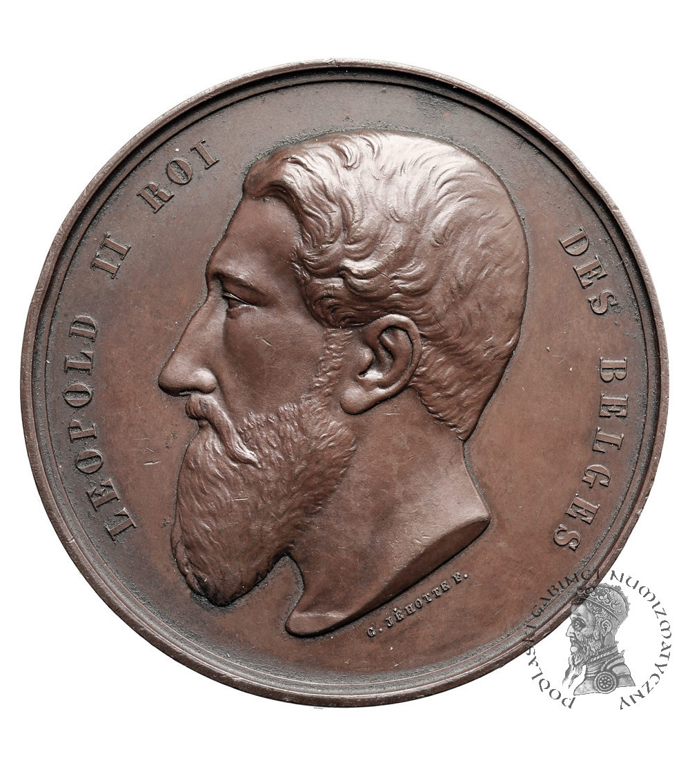 Belgia, Leopold II (1865 - 1909), Liege. Medal 1877 upamiętniający 50 rocznicę założenia Królewskiego Konserwatorium Muzycznego
