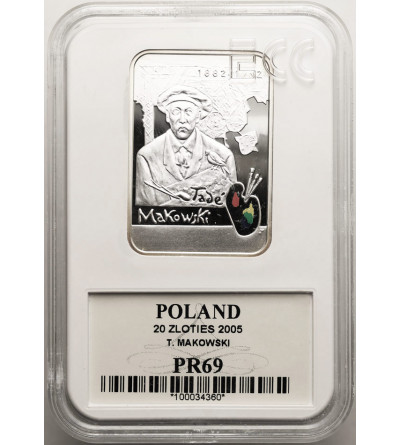 Poland. 20 Zlotych 2005, Tadeusz Makowski - Proof GCN ECC PR 69