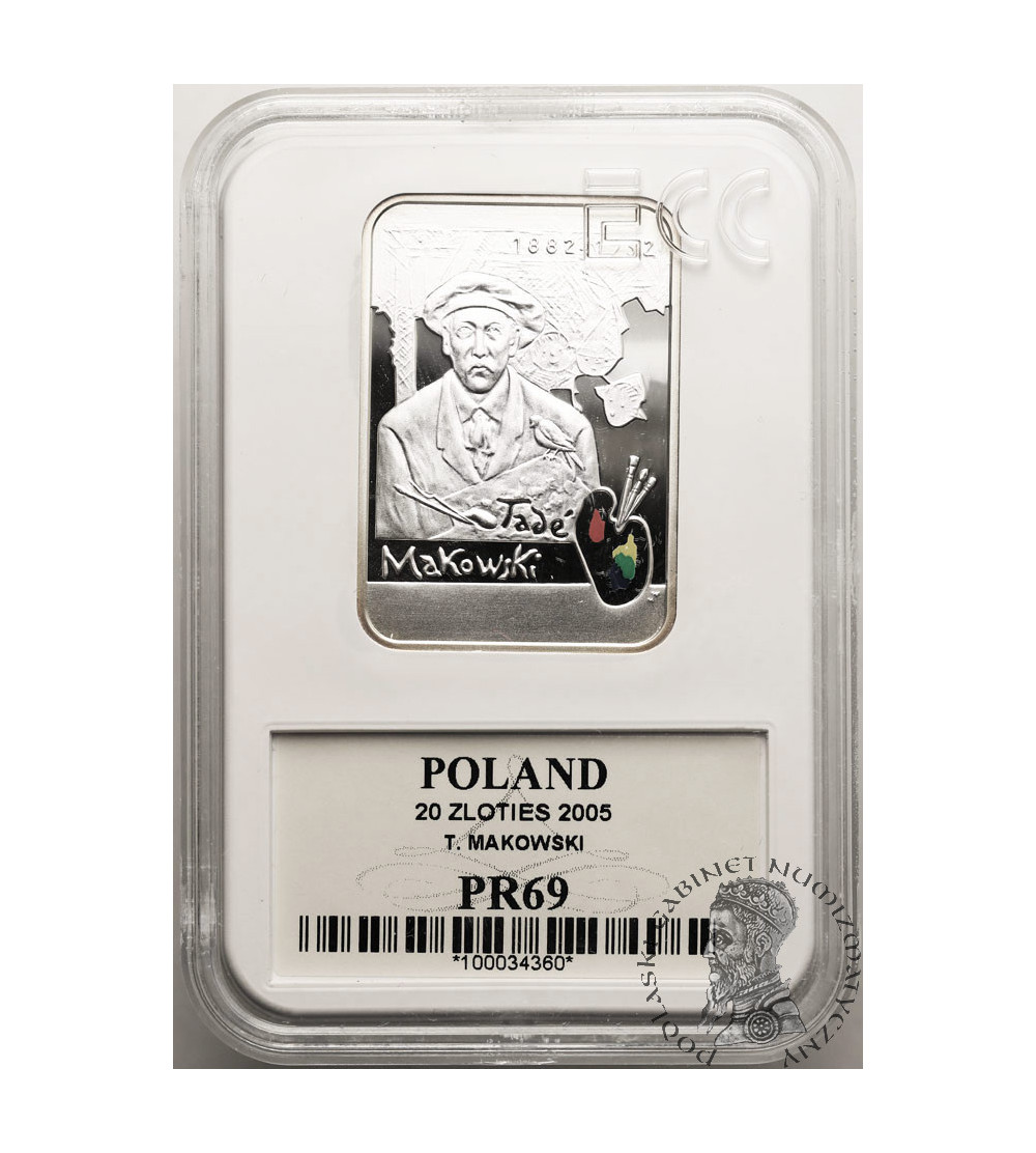 Poland. 20 Zlotych 2005, Tadeusz Makowski - Proof GCN ECC PR 69