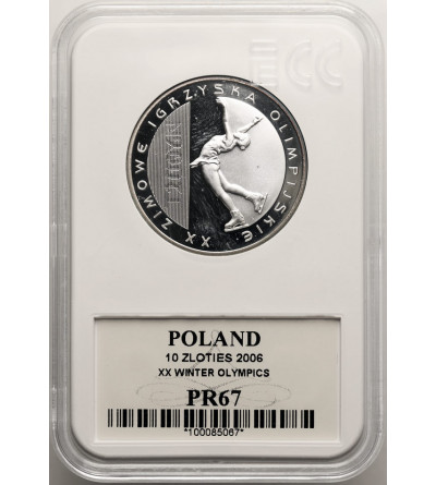 Polska. 10 złotych 2006, Turyn XX Igrzyska Zimowe - GCN ECC PR 67