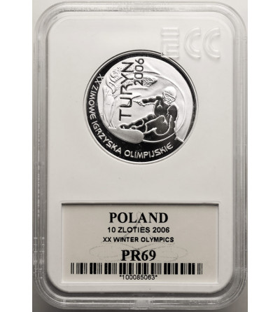 Polska. 10 złotych 2006, XX Igrzyska Zimowe Turyn - GCN ECC PR 69