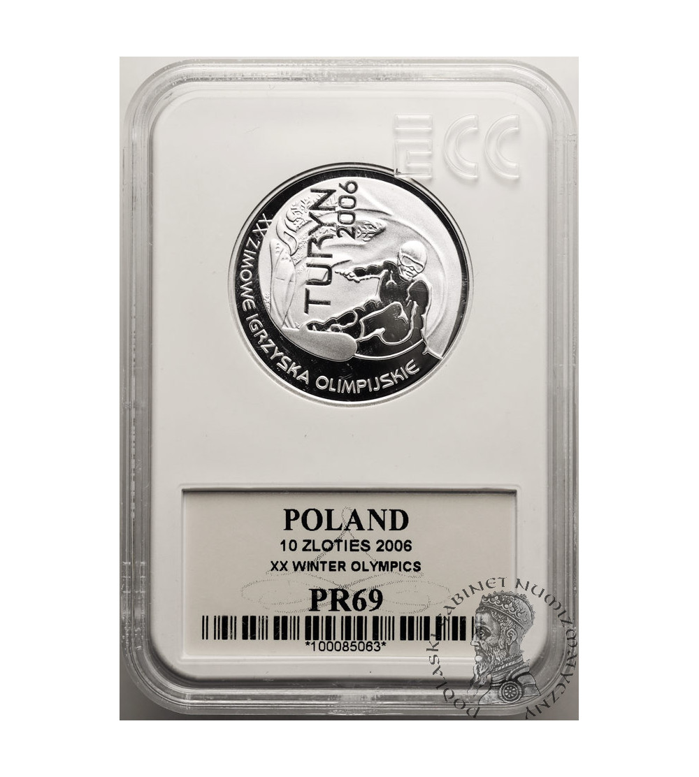 Polska. 10 złotych 2006, XX Igrzyska Zimowe Turyn - GCN ECC PR 69 Polska. 10 złotych 2006, XX Igrzyska Zimowe Turyn - GCN ECC PR 69