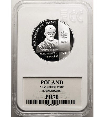 Polska. 10 złotych 2002, Bronisław Malinowski - GCN ECC PR 70