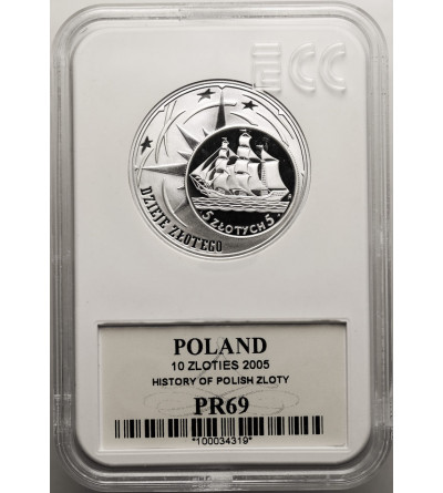 Poland. 10 Zlotych 2005, History of Polish Zloty - Proof GCN ECC PR 69