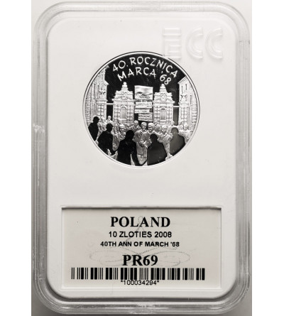 Poland. 10 Zlotych 2005, 40th Anniversary of March 1968 - Proof GCN ECC PR 69