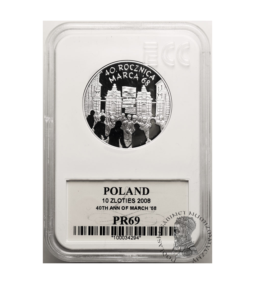 Poland. 10 Zlotych 2005, 40th Anniversary of March 1968 - Proof GCN ECC PR 69