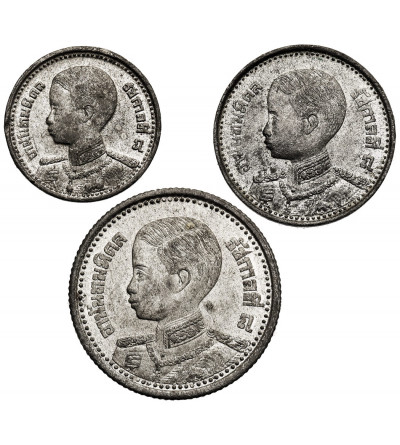 Thailand, Rama VIII 1935-1946. Set: 5, 10, 20 Satang, BE 2489 / 1946 AD - child bust of the king Ananda