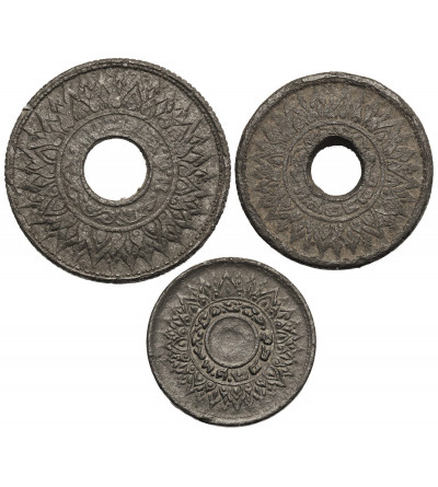 Tajlandia, Rama VIII 1935-1946. Zestaw: 1, 5, 10 Satang, BE 2485 / 1942 AD