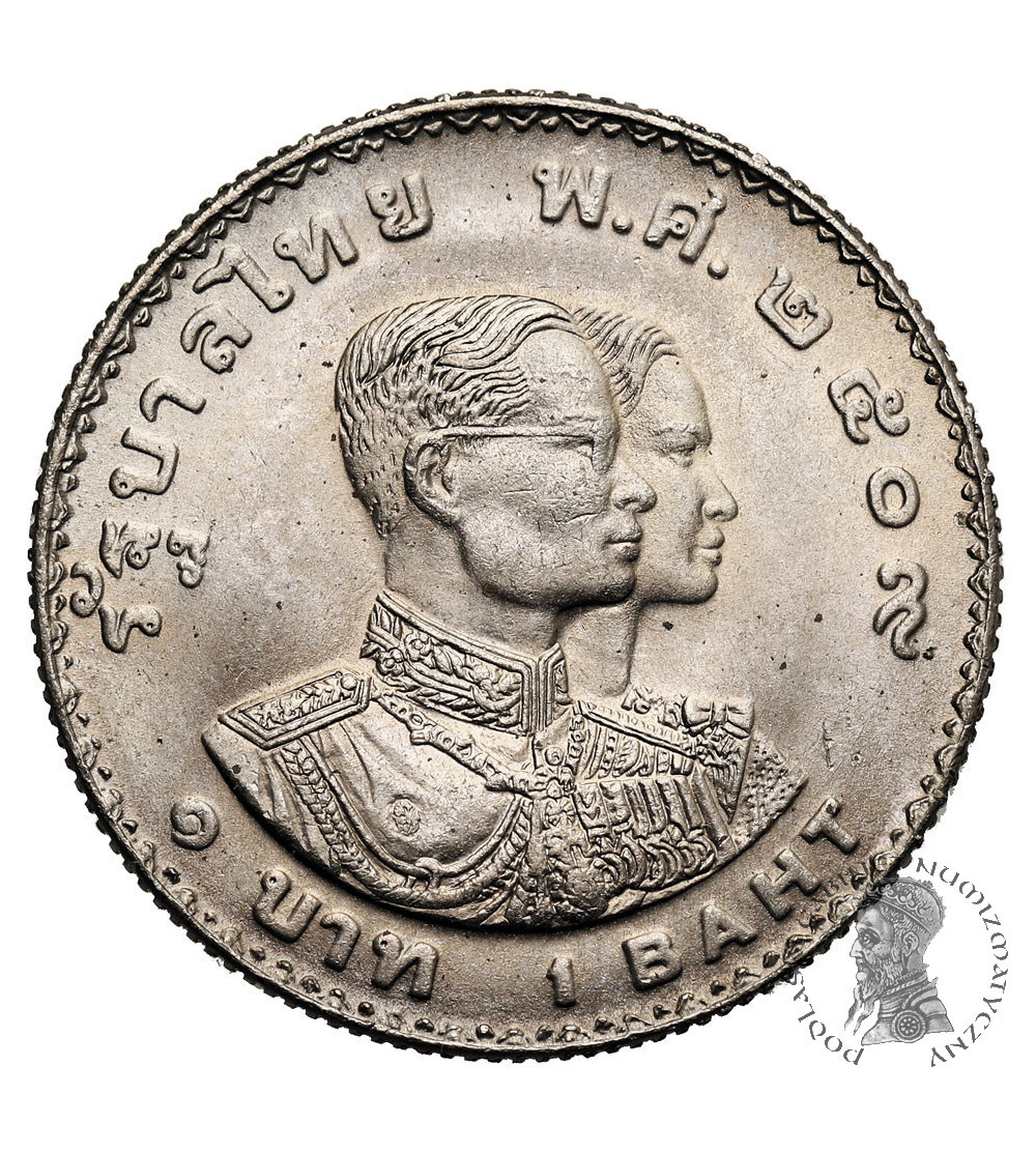 Tajlandia, Rama IX 1946-2016. 1 Baht, BE 2509 / 1966 AD, Piąte Igrzyska Azjatyckie - Bangkok